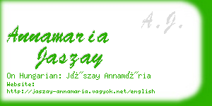 annamaria jaszay business card